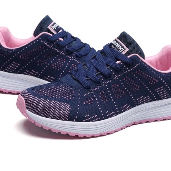 Navy and Pink Women's Athletic Running Shoes. - Picture 15 of 15